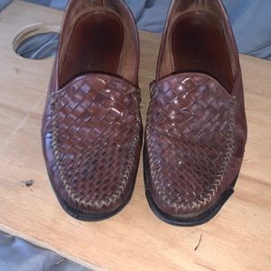 Cole haan woven leather loafers mens size 10